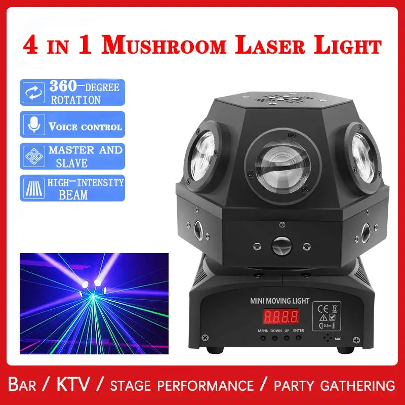 Black dual lens moving head strobe beam laser light for living room