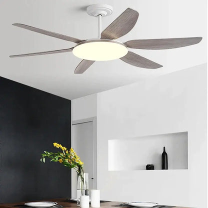 Modern white and wood ceiling fan light living room led chandelier