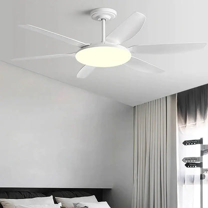 Modern white and wood ceiling fan light living room led chandelier