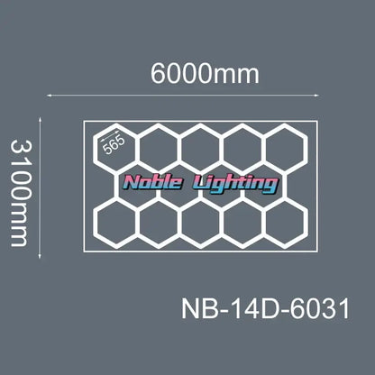 Modern geometric 6500k led hexagrid – workshop ceiling light panel