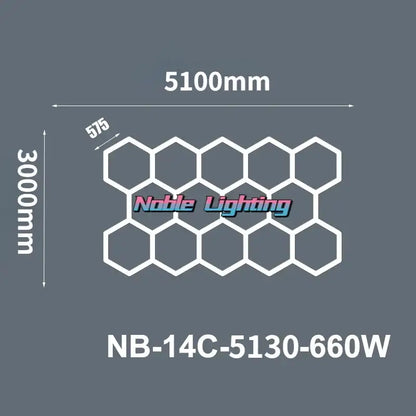 Modern geometric 6500k led hexagrid – workshop ceiling light panel