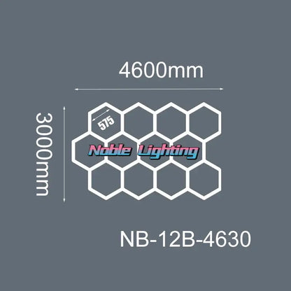 Modern geometric 6500k led hexagrid – workshop ceiling light panel