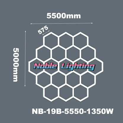 Modern geometric 6500k led hexagrid – workshop ceiling light panel