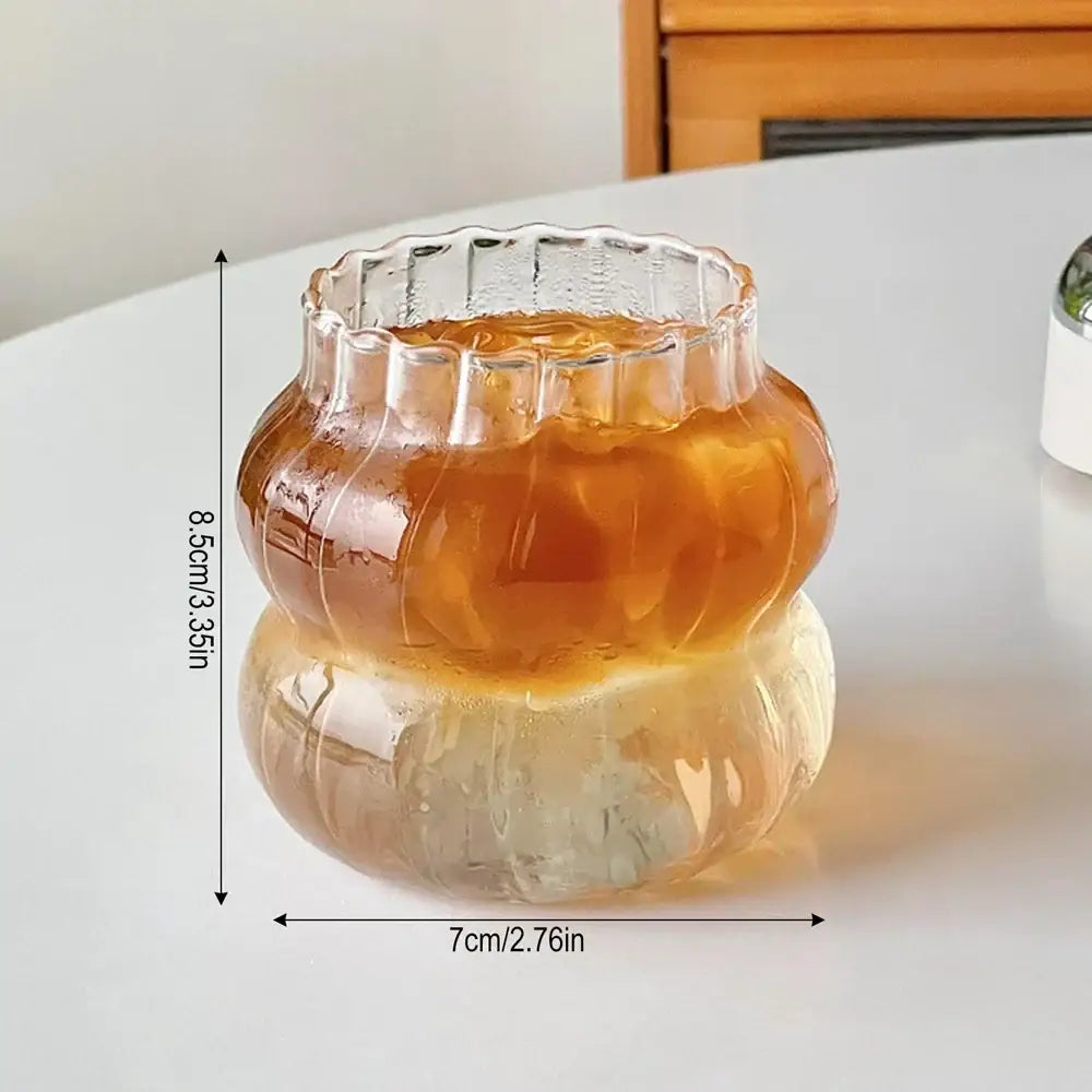 Wavy clear 650ml latte ribbed cocktail glass set dining room cups