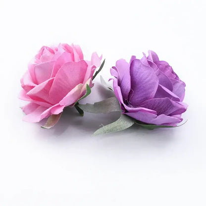 Velvet pastel and burgundy 6cm roses head wedding decor artificial flowers
