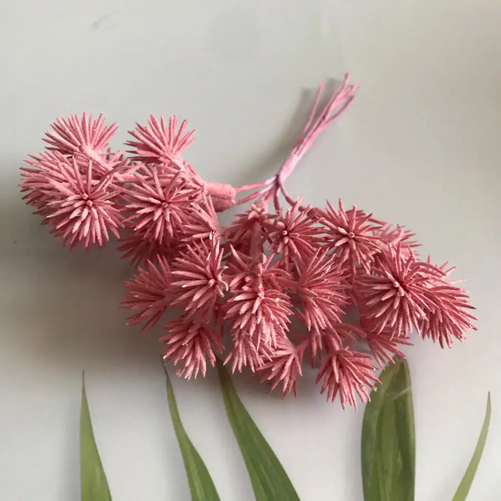 Pink silver & gold 6pcs dried flower mix glass vase living room decor