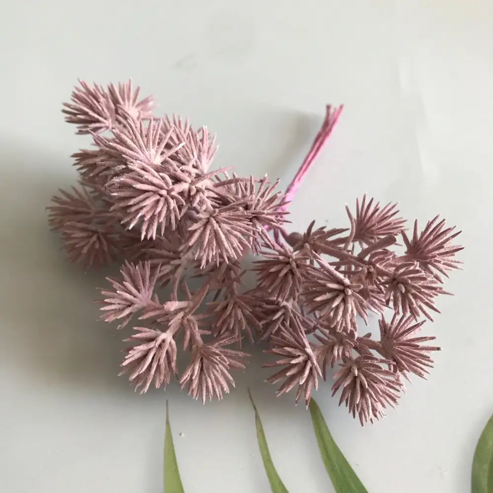 Pink silver & gold 6pcs dried flower mix glass vase living room decor