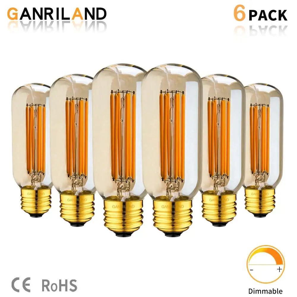 Vintage amber led tubular filament bulb living room dimmable light