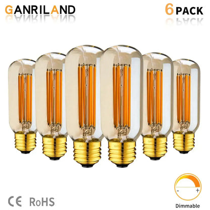 Vintage amber led tubular filament bulb living room dimmable light