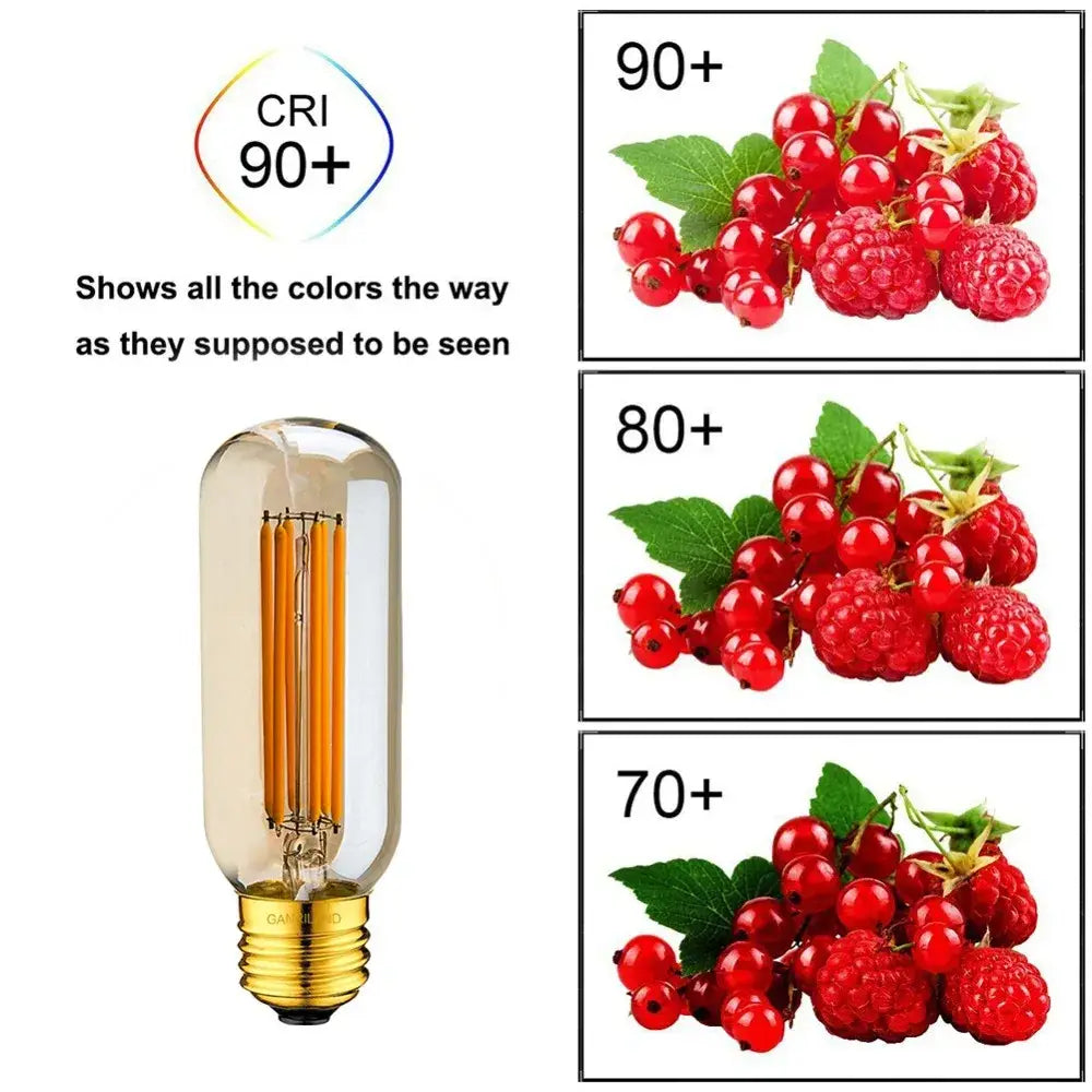 Vintage amber led tubular filament bulb living room dimmable light