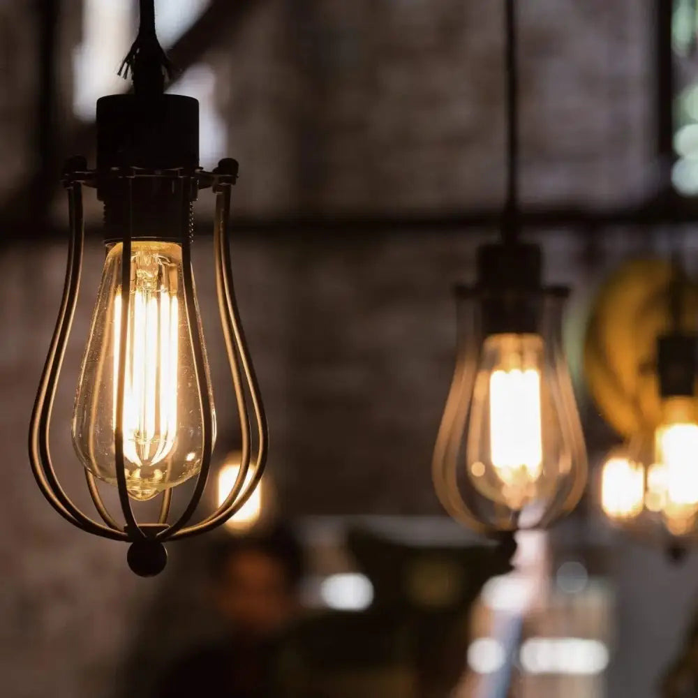 Vintage amber led tubular filament bulb living room dimmable light