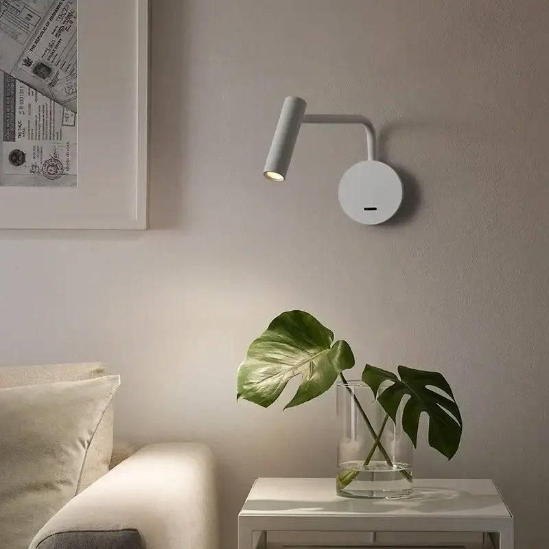 Modern gold led wall lamp with reading light bedroom wall mounted