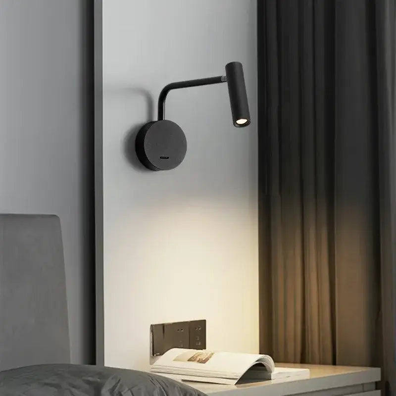 Modern gold led wall lamp with reading light bedroom wall mounted