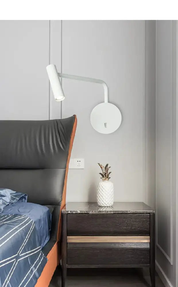 Modern gold led wall lamp with reading light bedroom wall mounted