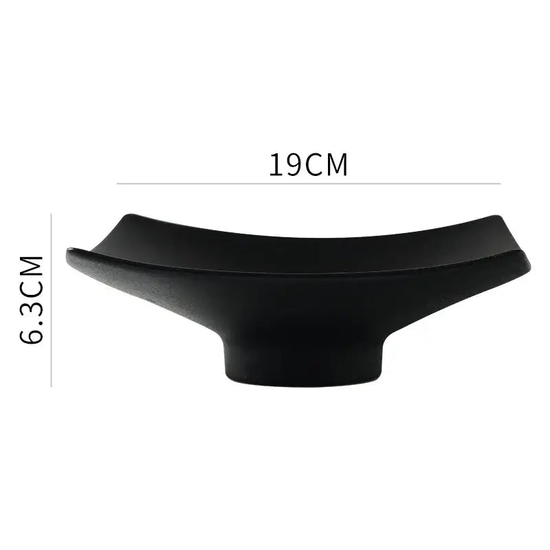 Modern matte black pedestal ceramic dining plate dining room