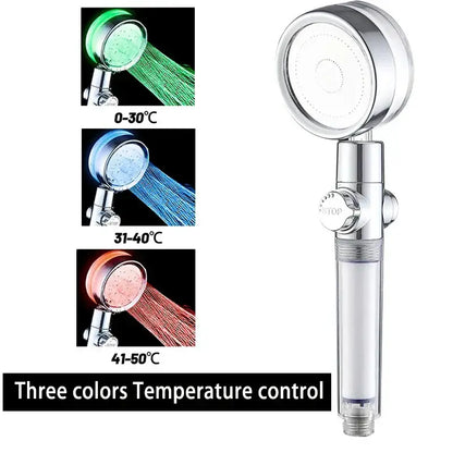 Modern chrome 7-color led handheld shower head bathroom high pressure