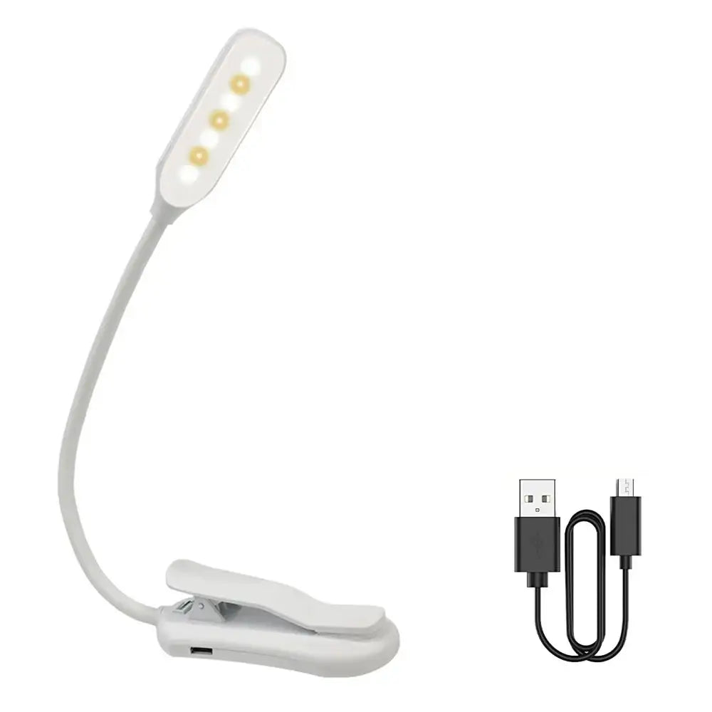 Flexible black led book light for bedroom rechargeable reading lamp