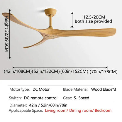 Modern black and brown wooden blade ceiling fan for restaurant