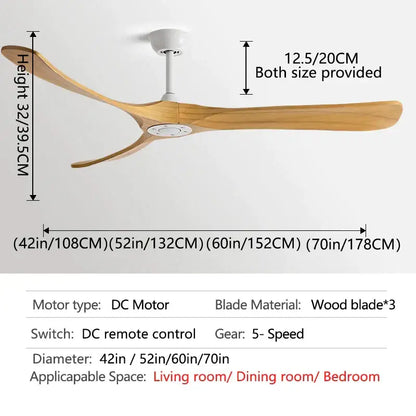 Modern black and brown wooden blade ceiling fan for restaurant