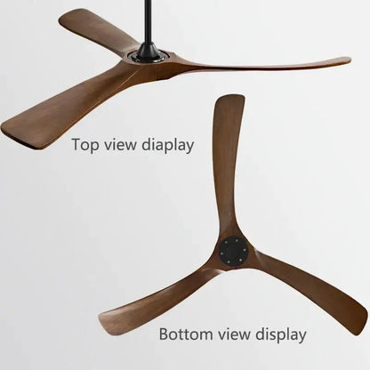 Modern black and brown wooden blade ceiling fan for restaurant