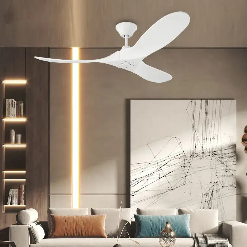 Modern dark wood ceiling fan with remote control living room