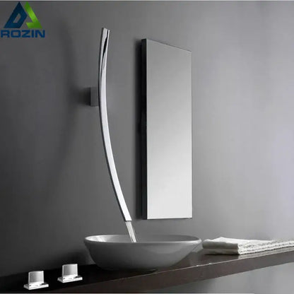 Minimalist black bronze waterfall basin mixer tap bathroom faucet