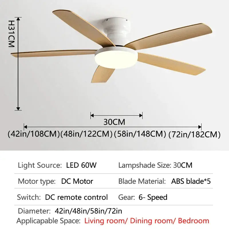 Modern black and dark brown low floor fan light chandelier living room