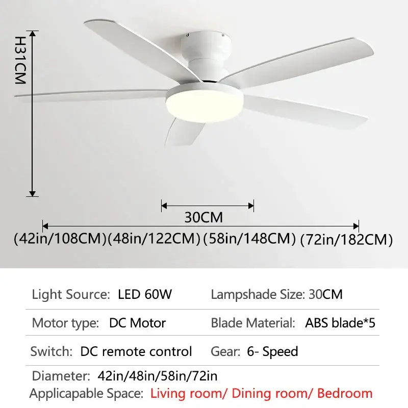 Modern black and dark brown low floor fan light chandelier living room