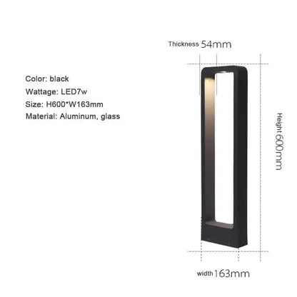 Modern black led aluminum garden bollard light garden pathway lamp