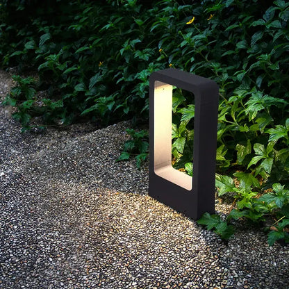 Modern black led aluminum garden bollard light garden pathway lamp