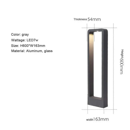 Modern black led aluminum garden bollard light garden pathway lamp