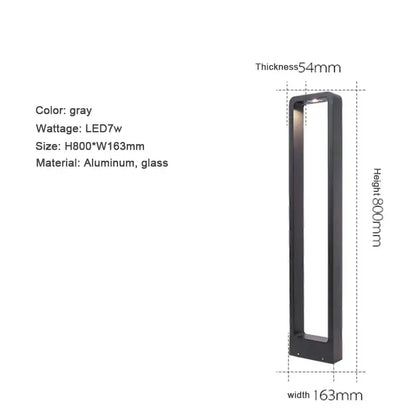 Modern black led aluminum garden bollard light garden pathway lamp