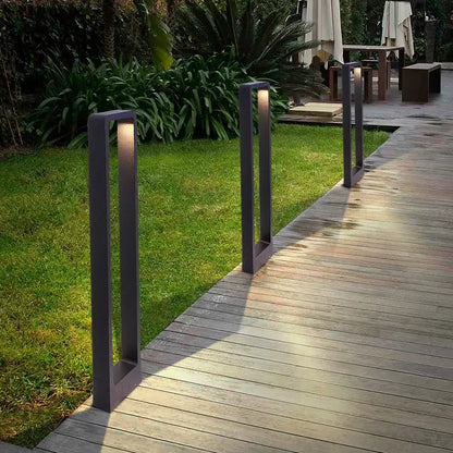 Modern black led aluminum garden bollard light garden pathway lamp