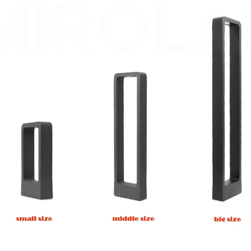 Modern black led aluminum garden bollard light garden pathway lamp