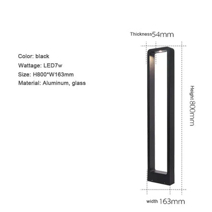 Modern black led aluminum garden bollard light garden pathway lamp