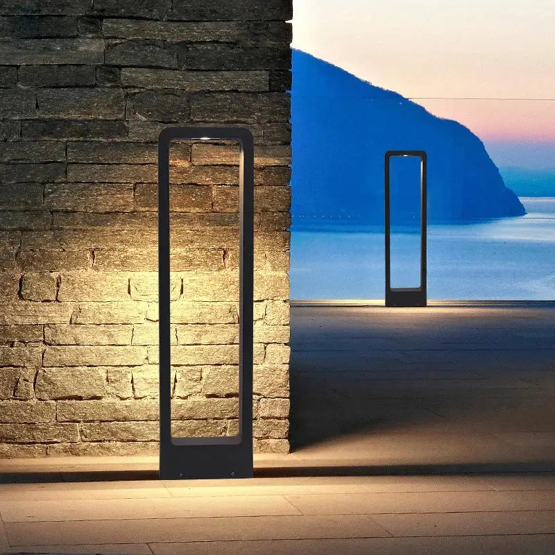 Modern black led aluminum garden bollard light garden pathway lamp