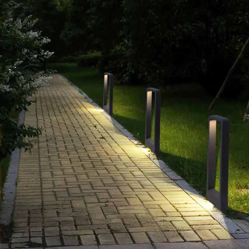 Modern black led aluminum garden bollard light garden pathway lamp