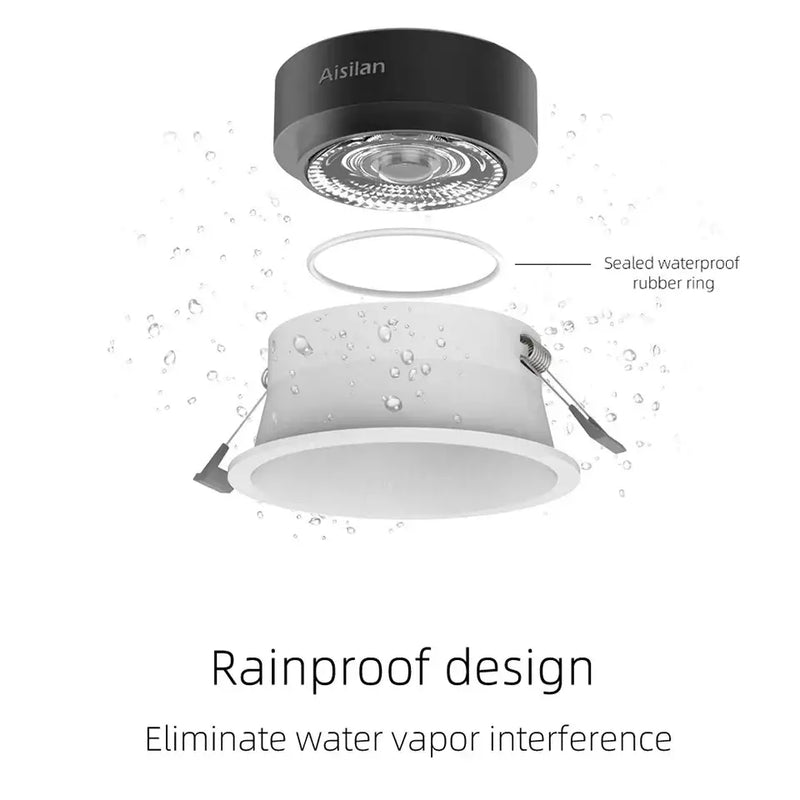 Modern black & white ip65 waterproof led downlight bathroom light