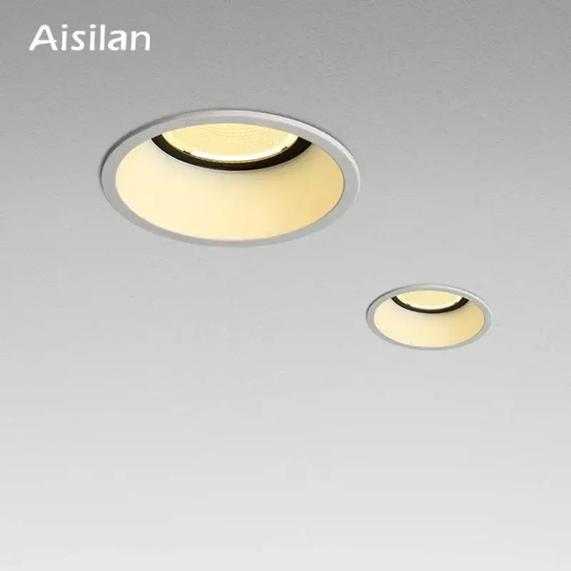 Minimalist taupe and white led recessed downlight hallway spot light