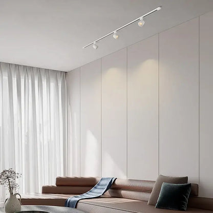 Modern white & black led track light spotlights living room fixture