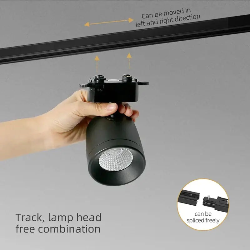 Modern white & black led track light spotlights living room fixture