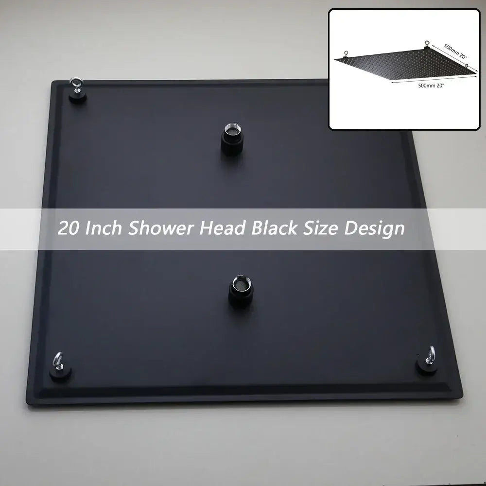 Modern ultra-thin black square rain shower head for bathroom