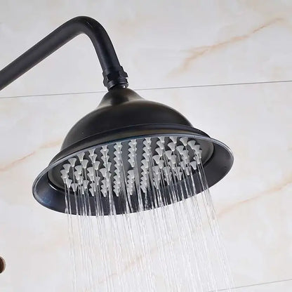 Antique brass & matte black rainfall shower faucet bathroom head