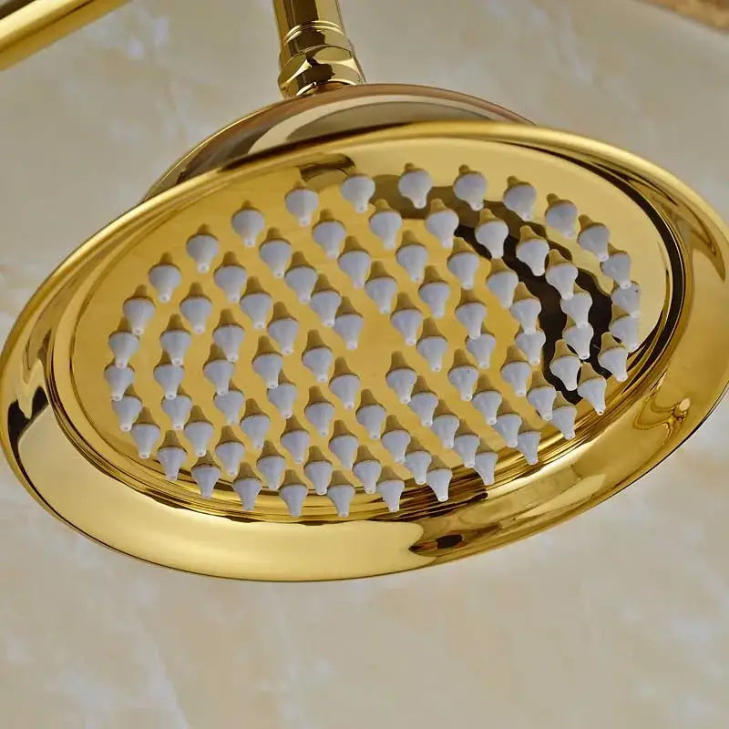 Antique brass & matte black rainfall shower faucet bathroom head