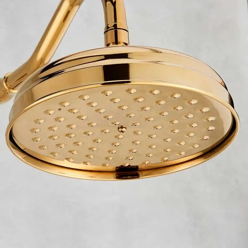 Antique brass & matte black rainfall shower faucet bathroom head