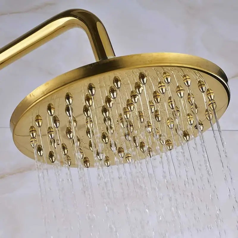 Antique brass & matte black rainfall shower faucet bathroom head