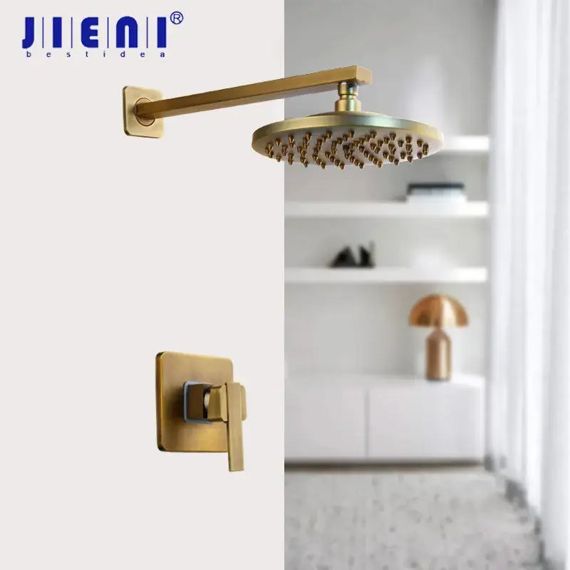 Modern antique brass rainfall shower faucet set bathroom hand shower