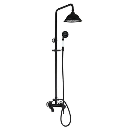 Matte black & white rain shower set with handheld spray bathroom