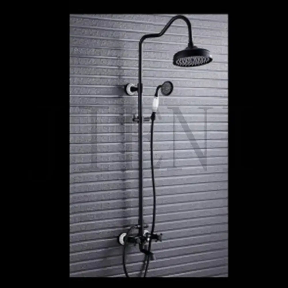Matte black & white rain shower set with handheld spray bathroom