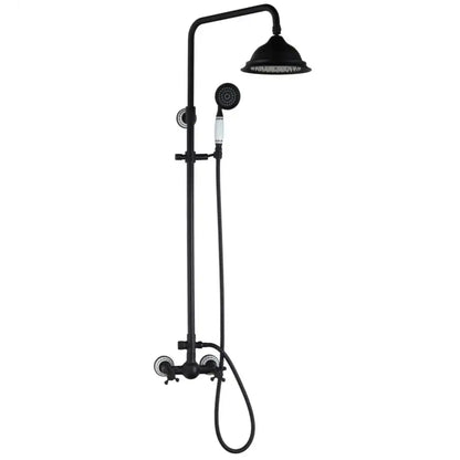Matte black & white rain shower set with handheld spray bathroom